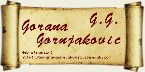 Gorana Gornjaković vizit kartica